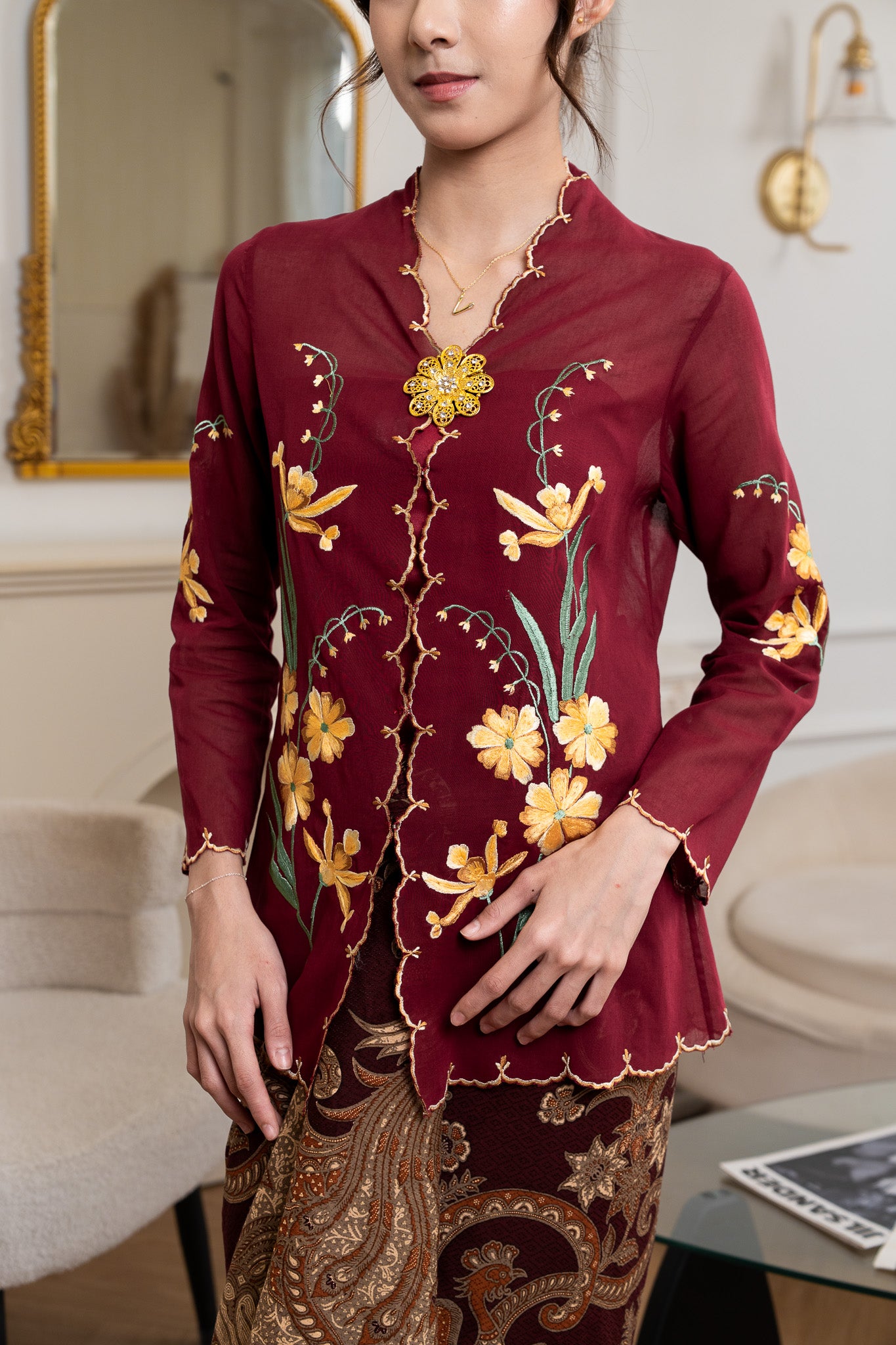 Soraya Kebaya Top in Red